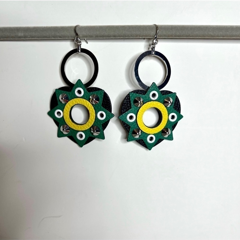 Henri Bendel Studded Heart Drop Earrings